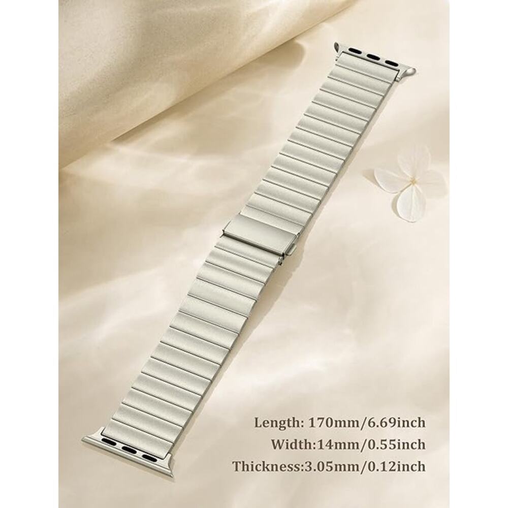 Wearlizer Two Tone Metal Band Compatible W Apple Series 11-1/SE/Ultra Starlight - Picture 6 of 12